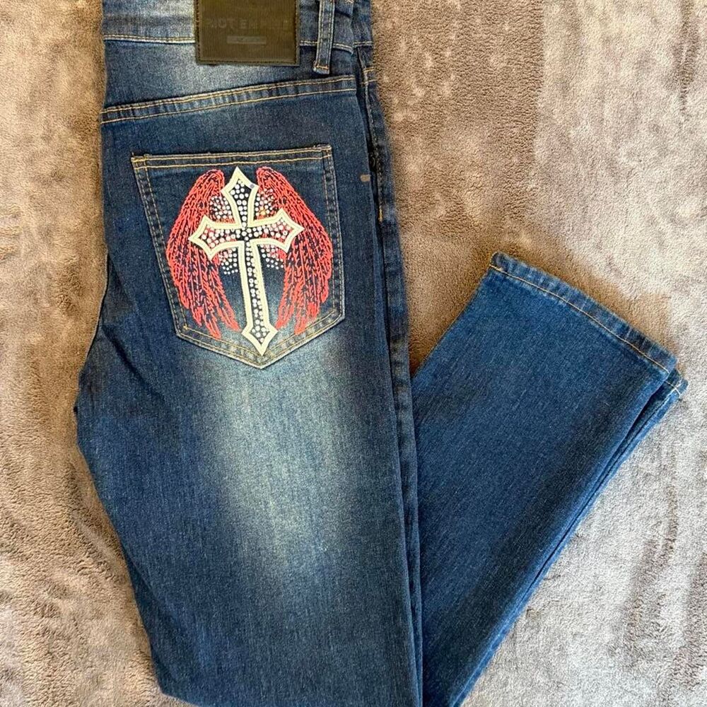 Unbranded Men's Navy and Blue Jeans